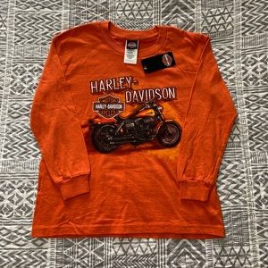 Boys orange Harley Davidson long sleeve shirt